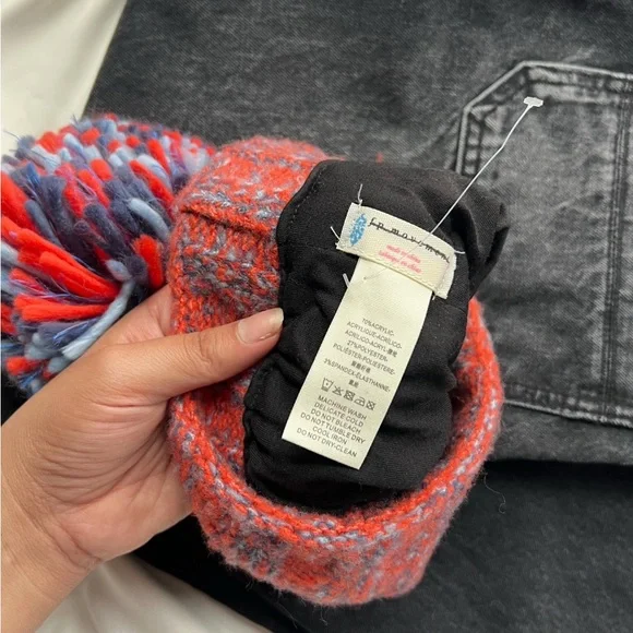 Free People Pom Party Reflective Beanie Free People Pow Party Reflective Beanie - Red/Blue Combo  main image 2